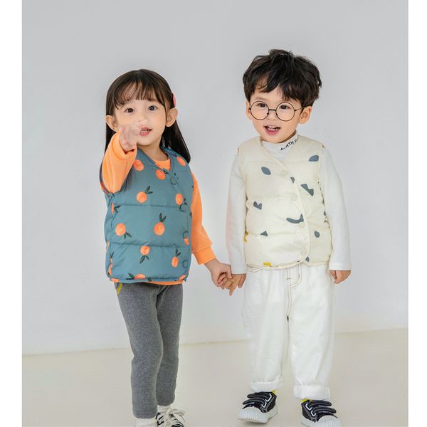 

jacket small clip female baby autumn winter light down vest for male infants, Blue;gray
