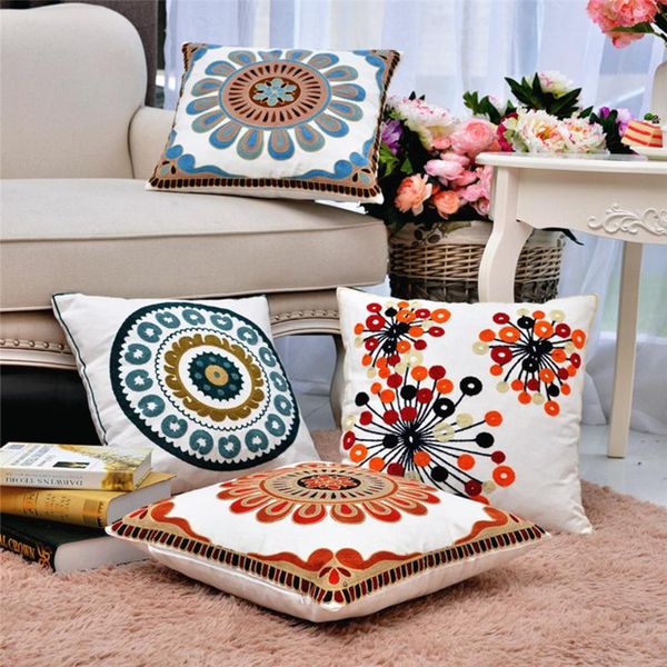 

pillow case pillowcase floral embroidery square throw cushion covers accessories