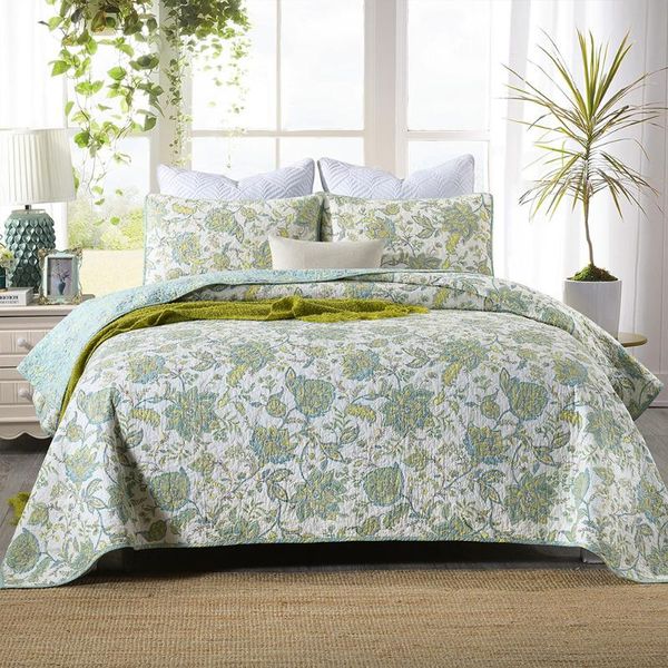 

comforters & sets cotton bedspreads print quilt 3pcs bed cover with 2*shams queen size coverlet quilted blanket