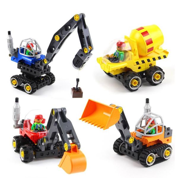 

children puzzle big particle diy assembly inserting building blocks toy mechanical engineering car series for boys intelligence gift 02