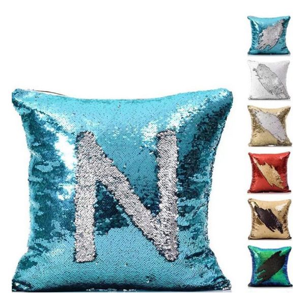 

glitter sequin mermaid sofa magic double reversible swipe cushion cover 40 design pillow case