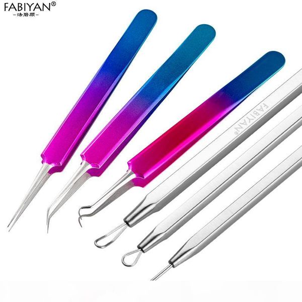 

3pcs set stainless steel blackhead whitehead comedone extractor acne needles blemish cleaner pimple remover tools face skin care