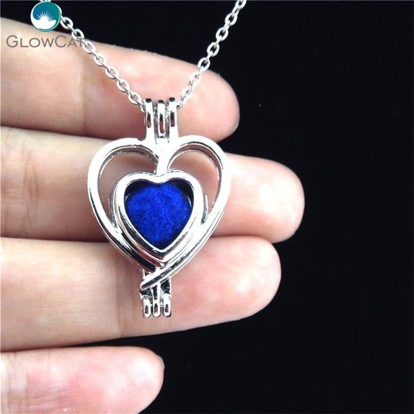 

k295 серебряные устрицы из устриц клетки клетка 30 мм сладкое сердце из нержавеющей стали ожерелье из нержавеющей стали женские аромат эфирн, Black