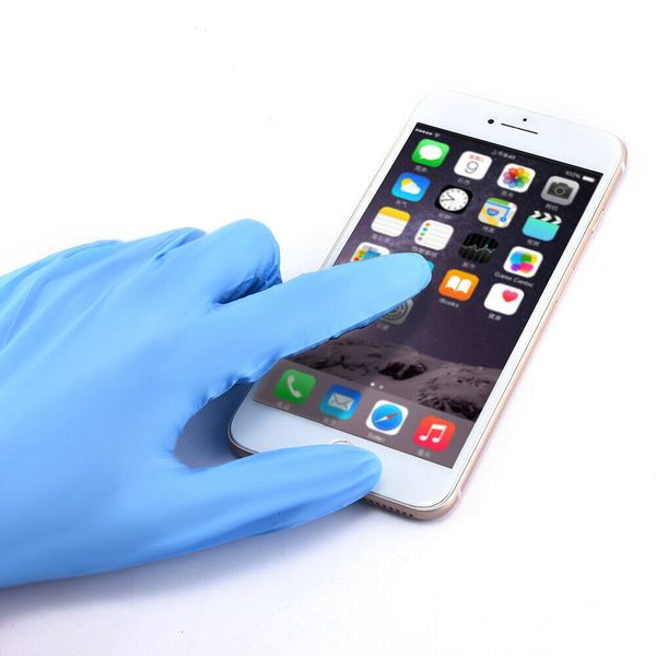 

100 factory premium factorywr5ashipping of box in stock nitrile blue rubber cleaning gloves powder free