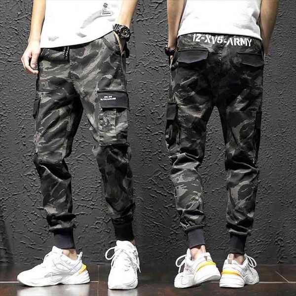 

military camouflage trousers jogging pants mens hip hop pants camouflage, Black