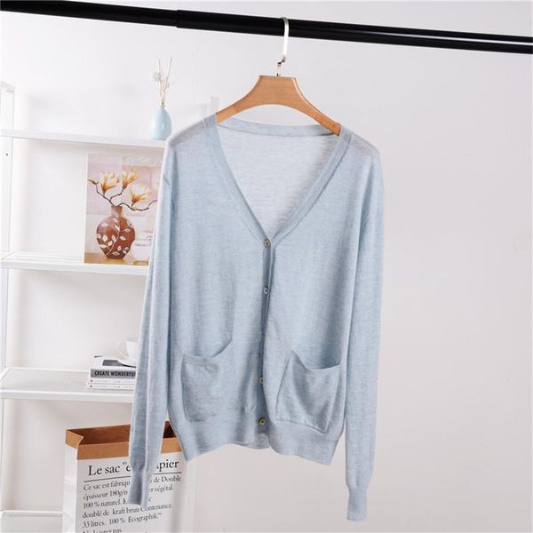 

women's knits & tees 2021 fashion spring autumn 100% cashmere cardigan long sleeve knitted loose jacket coat soft sweater, White