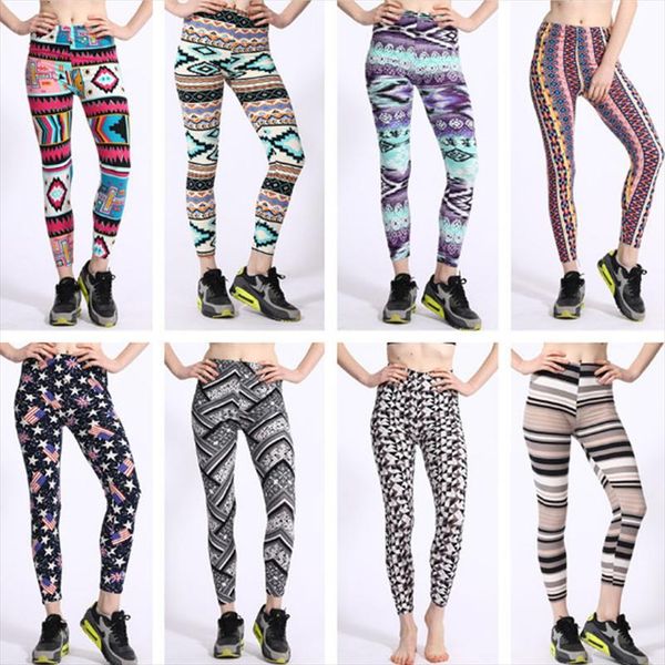 

buttery soft women pants summer women leggings skinny printedfitness leggings pants drop shipping good quality, Black;white