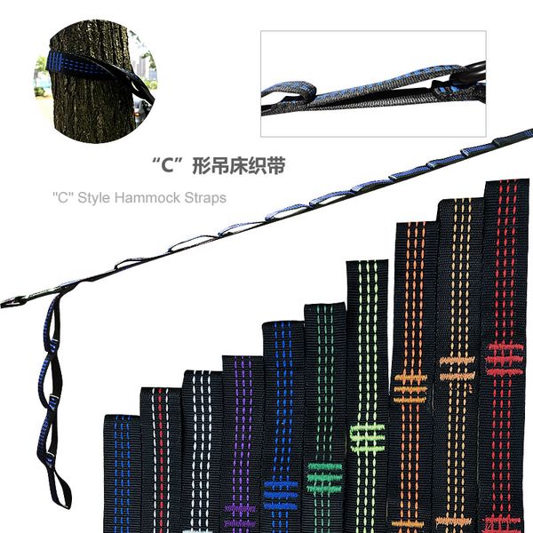 

2 pcs essential can hold 2000kg out door camping hiking hammock hanging belt hammock strap rope accessories load bind rope