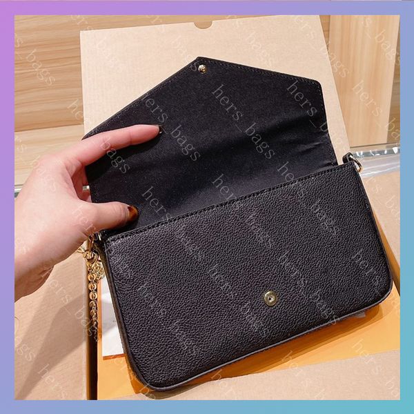 

women luxurys designers bags 2020 womens coin purses fashion lady wallet crossbody shoulder bag 3 in 1 with box top