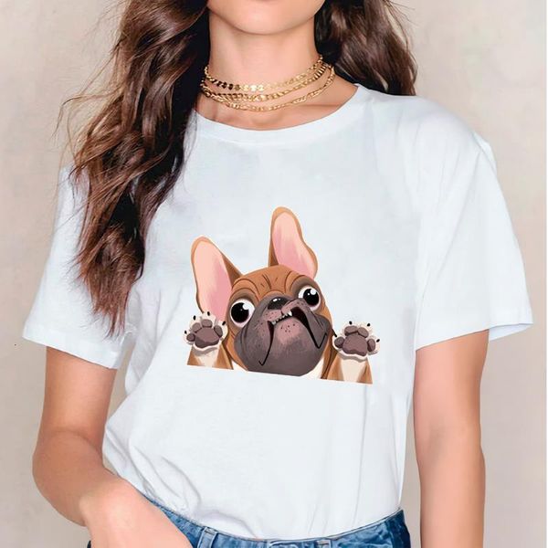

women female tee dog cute love funny pet animal 90s casual fashion print lady t-shirts womens graphic t shirt t-shirt, White