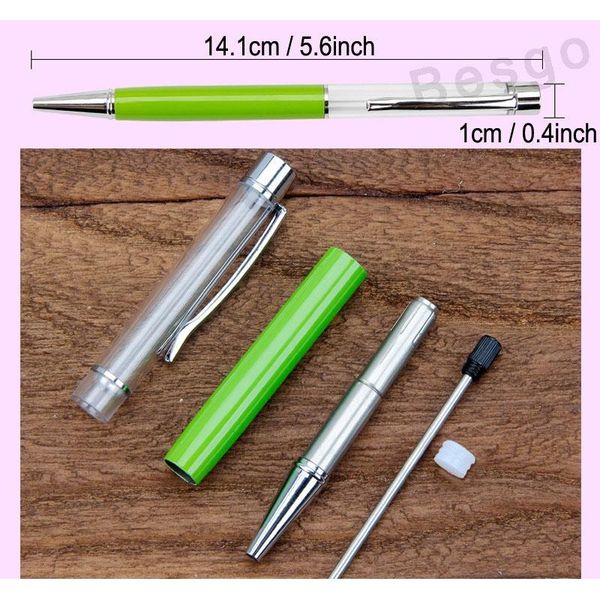 

students colorful crystal ball pens diy blank ballpoint pen school office signature ballpoint jlloxy bdebag, Blue;orange