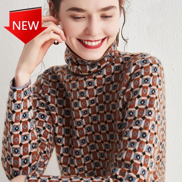 

slim women and pullovers soft 6 colors s-xxl boutique fashion 2020 turtleneck 100% cashmere sweater h1211, White;black