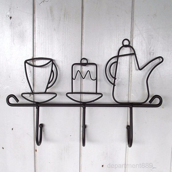 

new design hook garden home decoration cartoon cup shape hat rack clothes hanger black fashion iron ear clasp 1 pcs