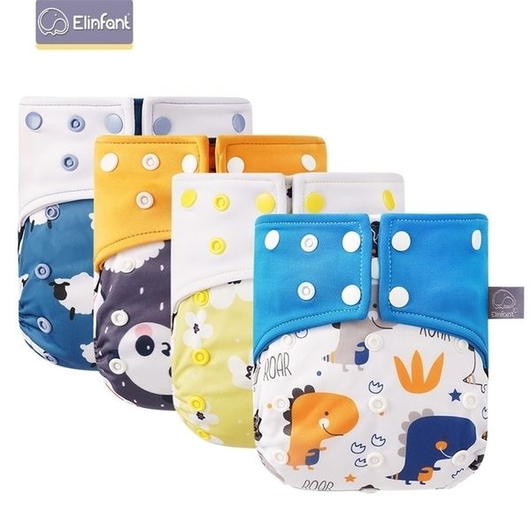 

elinfant 1pcs washable baby cloth diaper+1pc insert pocket waterproof cartoon owl baby diapers reusable nappy suit 0-2years 201117