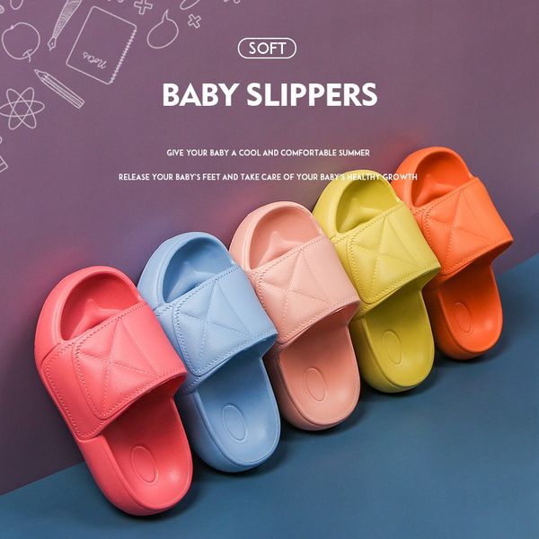 

ulknn children' slippers summer boy' home shoes bathroom anti-slip soft-sole girls sandals baby lippers t200703, Black;grey