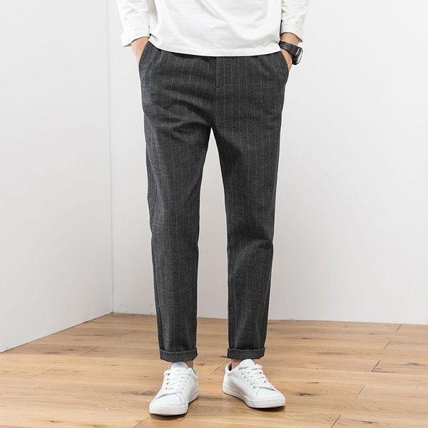

suit pants spring winter new style frosted men's korean fashion small foot versatile slim casual pants ing, Black