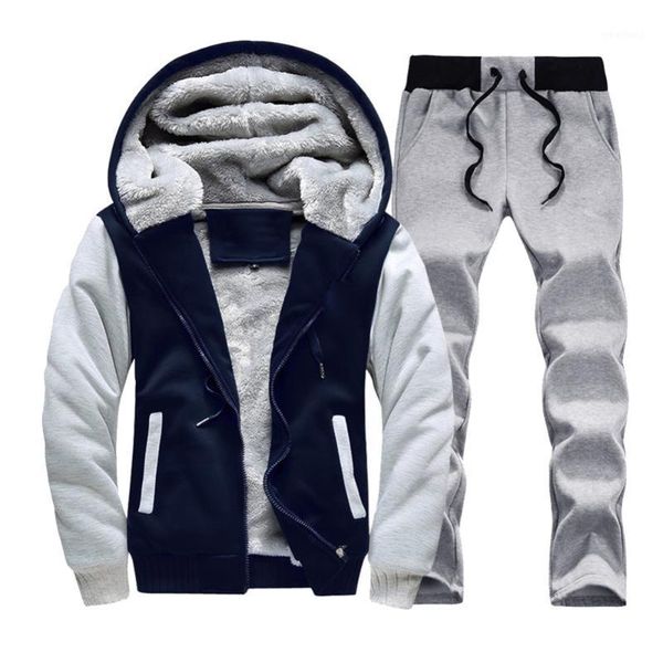 

men's tracksuits asali mens winter casual sportwear suits 2021 letter print men tracksuit jacket + pants sweatshirt set thick zipper fl, Gray