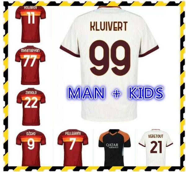 

20 21 dzeko soccer jerseys kolarov 2020 2021 totti maglia da calcio dzeko away football shirt cengiz under mens kit uniforms kluivert, Black;yellow