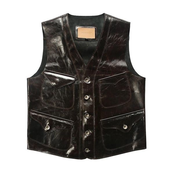 

super offer 1951 read description asian size super quality vest men's sheep leather vest mens sheep skin 4 colours, Black;white