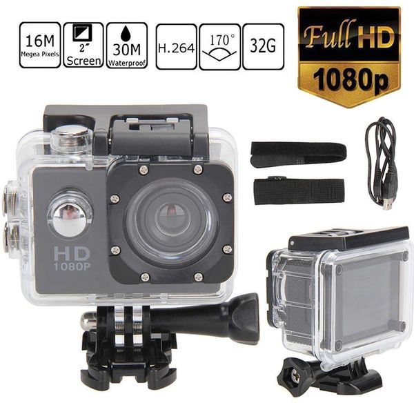 

full set action camera full hd 30m wifi 2.0 170d screen 1080p underwater waterproof extreme pro sport camera