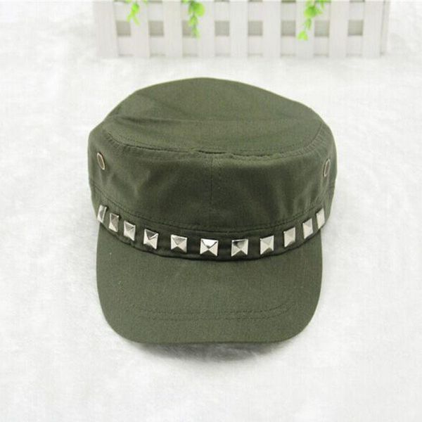 

2017 новый 1 шт. классические женщины мужские snapback заклепки шапки винтажные шляпы кадетский военный патрульный шапка регулируемый gorras, Black;white