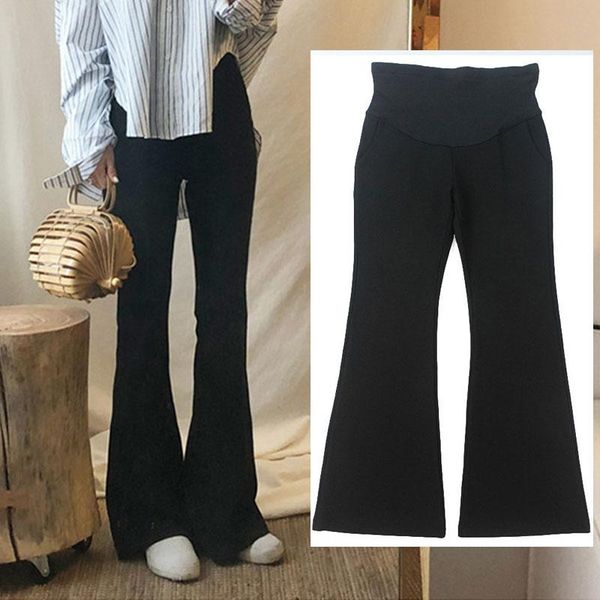 

maternity bottoms pregnant women's trousers spring and autumn fashion wear korean version of leisure trend british slimming thin mop ho, White