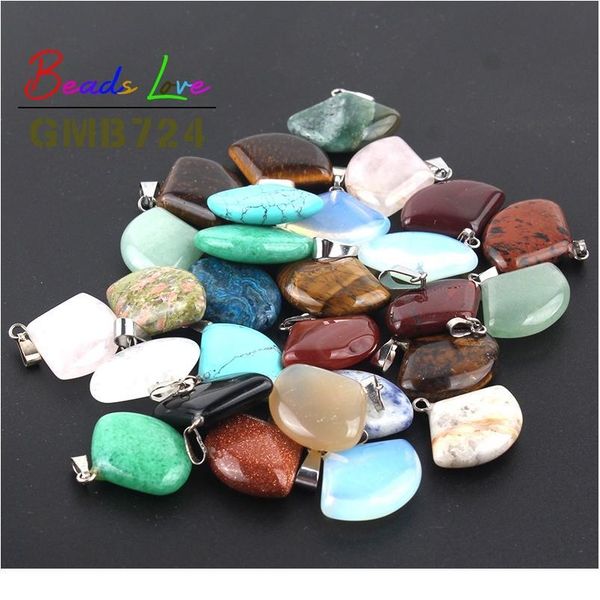 

wholesale 10pcs mixed natural stone pendant love heart star charms pendants for jewelry making diy bracelet necklace acc jllipi