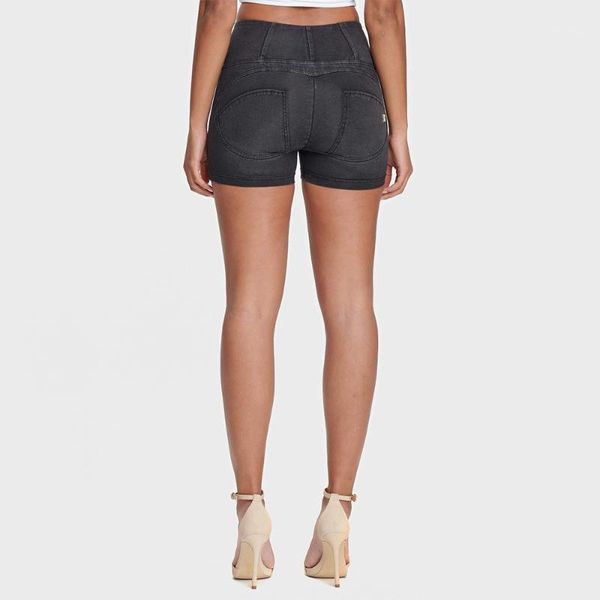 

melody wear high waisted denim shorts women grey jeans outfit soft stretch gym shorts micro casual1, White;black