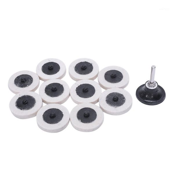 

10 + 1 bracket 2 inch compression wool felt disc polishing pad wheel for drilling power tools1
