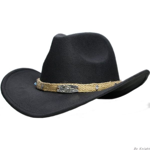 

stingy brim hats a156 wool fedoras kids parents outside woolen cowboy hat students leisure headwear men's adjust size, Blue;gray