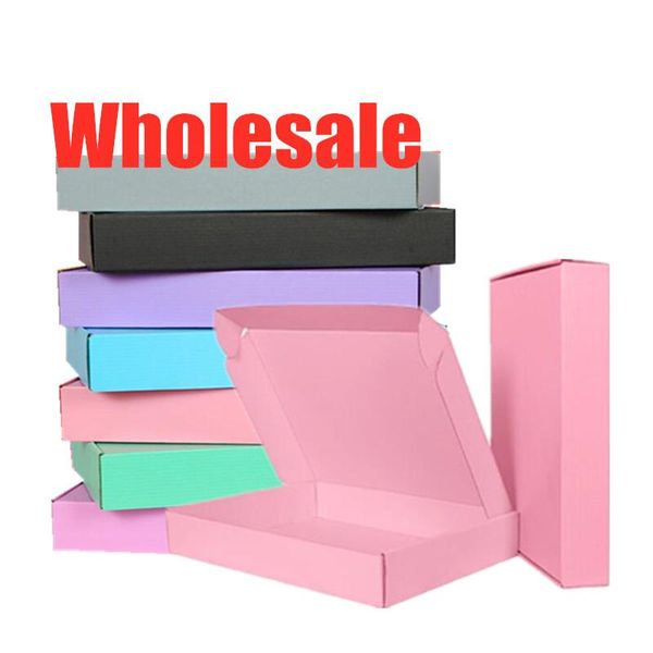 

50pcs/lot wholesale kraft box 5 color gift paper boxes 3 layer corrugated material customize with printing logo 20112601