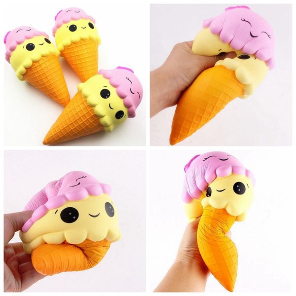 

new 12cm squishy double smile face ice cream toy relieve stress dcompression slow rising rebound sweet scented baby toys gga59