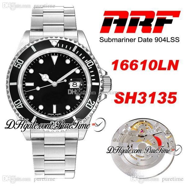 

arf 16610 tom hardy sh3135 автоматические мужские часы черный циферблат 40 мм дата нет решаут гравировка 904l стальной корпус браслет best e, Slivery;brown