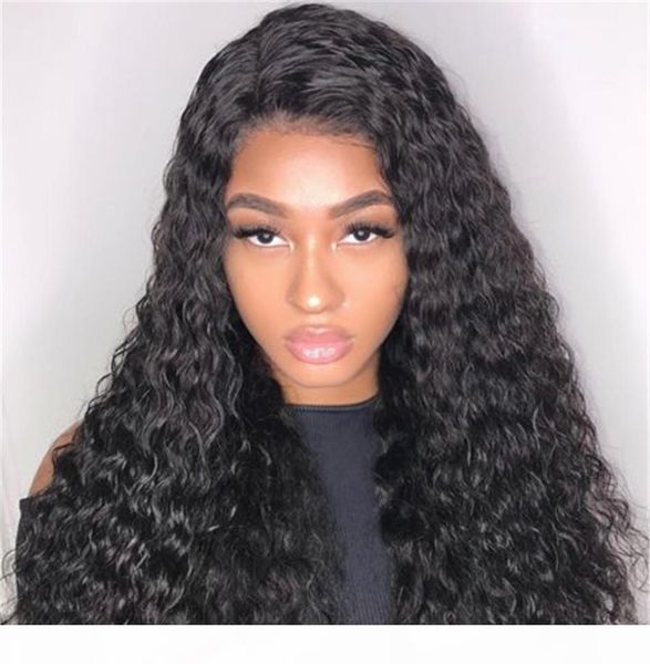 

peruvian human hair lace front wigs with baby hair full lace virgin hair wig wet and wavy for black women, Black;brown