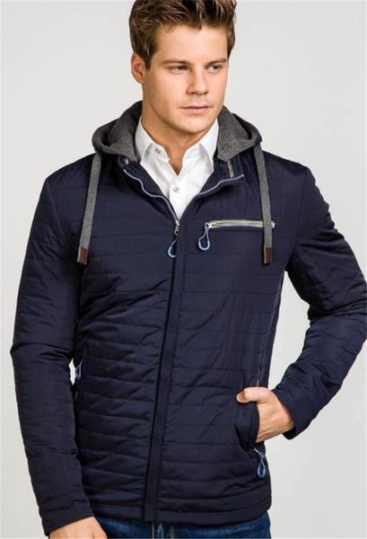 

men's down & parkas solid color mens designer cotton jackets fashion zipper panelled casual pocket males clothing1, Black