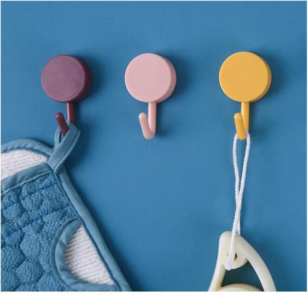 

10pcs solid color punching door without trace nail small hook clothes hook mounted wall hook wall hooks decorativ jllitz