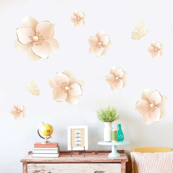 

warm bedroom flower small frh self adhive living wall stickers waterproof wallpaper room decorations