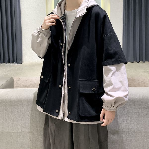 

2021 men's spring and new winter two printed jackets go to youth clothes 8ljo, Black;brown