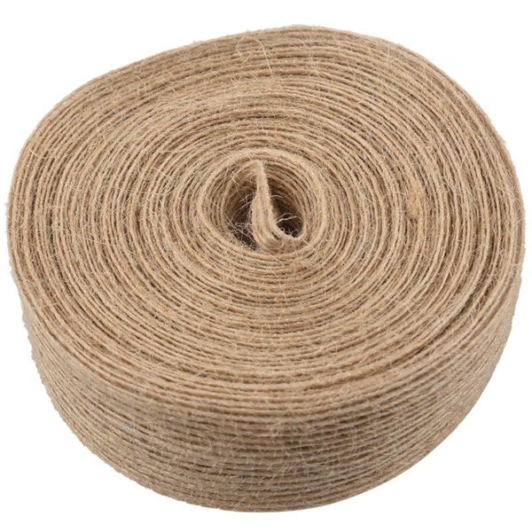 

10m x 25mm natural jute hessian burlap ribbon wedding belting floristry decor, Black;white