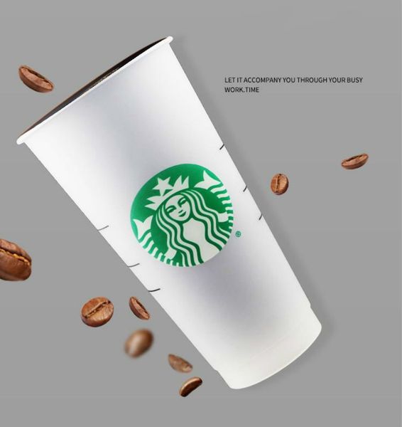 

24oz tumblers пластиковые питьевые сок чашка с губной и соломой волшебной кофейной кружкой cokom starbucks пластиковая прозрачная чашка