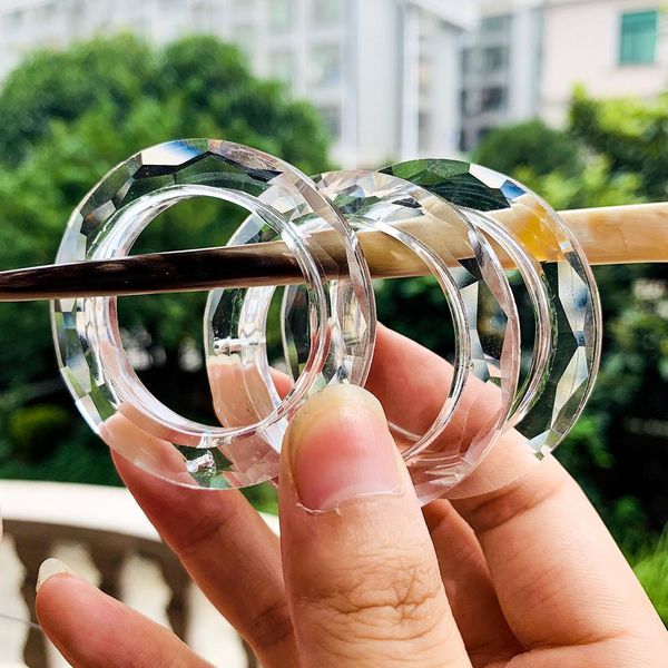

2pcs 50mm clear ring circle crystals pendants glass suncatcher chandelier crystals prisms parts drops light ring accessories h jllhjd