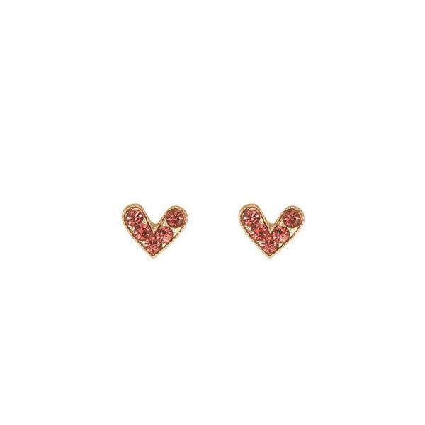

fashion jewelry s925 silver needle cute heart stud earrings rhinst sqcwad dh_seller2010, Golden;silver