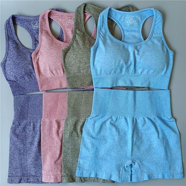 

yoga outfits summer clothes for women seamless set fitness bra+running shorts workout sports gym tracksuit sportswear, White;red