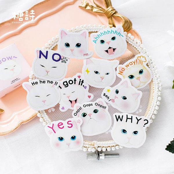 

2016 s pack cute white cat princess stickers stationery creative diy diary scrapbook decoration sticker pack kawaii papeleria h