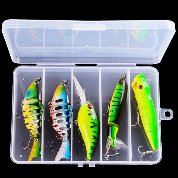 

5pcs fishing wobbler set crankbaits artificial bait hard lure swimbait minnow popper for bass fishing tackle jllbrj
