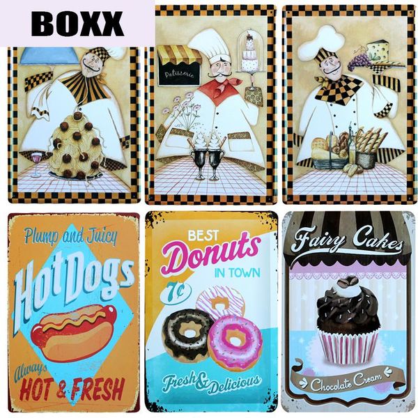 

горячие виды видов десертов винтажные металлические знаки дома декор винтажные оловянные знаки паб старинные декоративные тарелки металличес