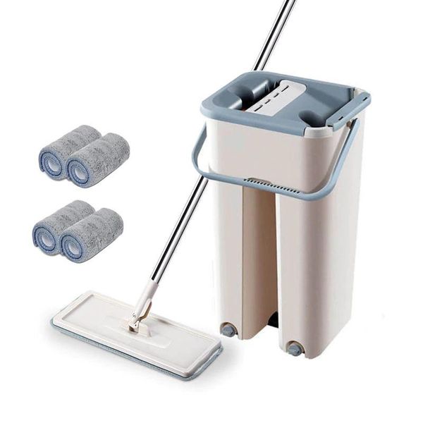 

drop take magic microfiber чистящие квитанции свободная ручная швабра с ведром плоский сжатый волшебный магический главная кухня пол очистит