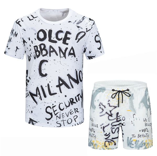 

2022 wholesale mens designers tracksuits sets outfits sweatshirt summer jogging suits men's fashion pattern print casual men short slee, Gray