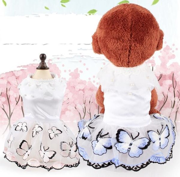 

fashion clothes dogs festival wedding decoration pet dog costumes cute butterfly dream skirt for teddy poodle new style princess dress