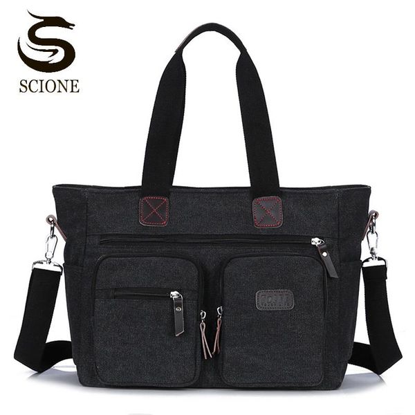 

briefcase men women canvas handbags business messenger shoulder bag lapbag casual travel bags xa125m